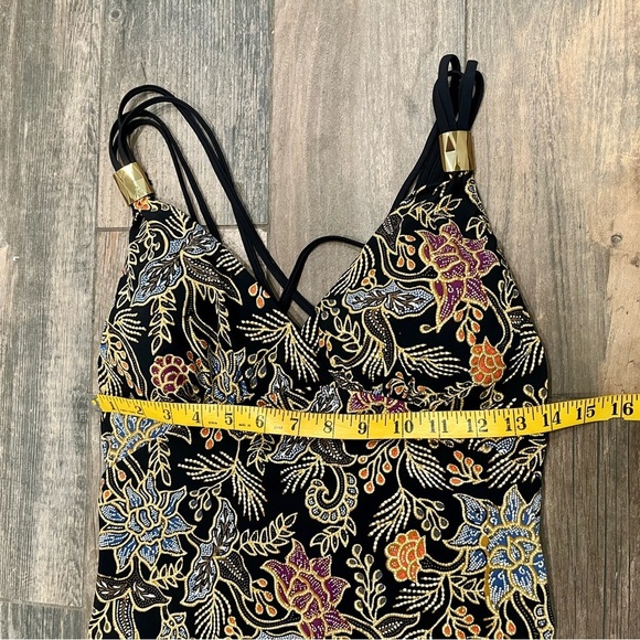 AMORESSA Indochine Horizon Women's Black Floral V Neck Swimsuit US Size 14 - Picture 7 of 13